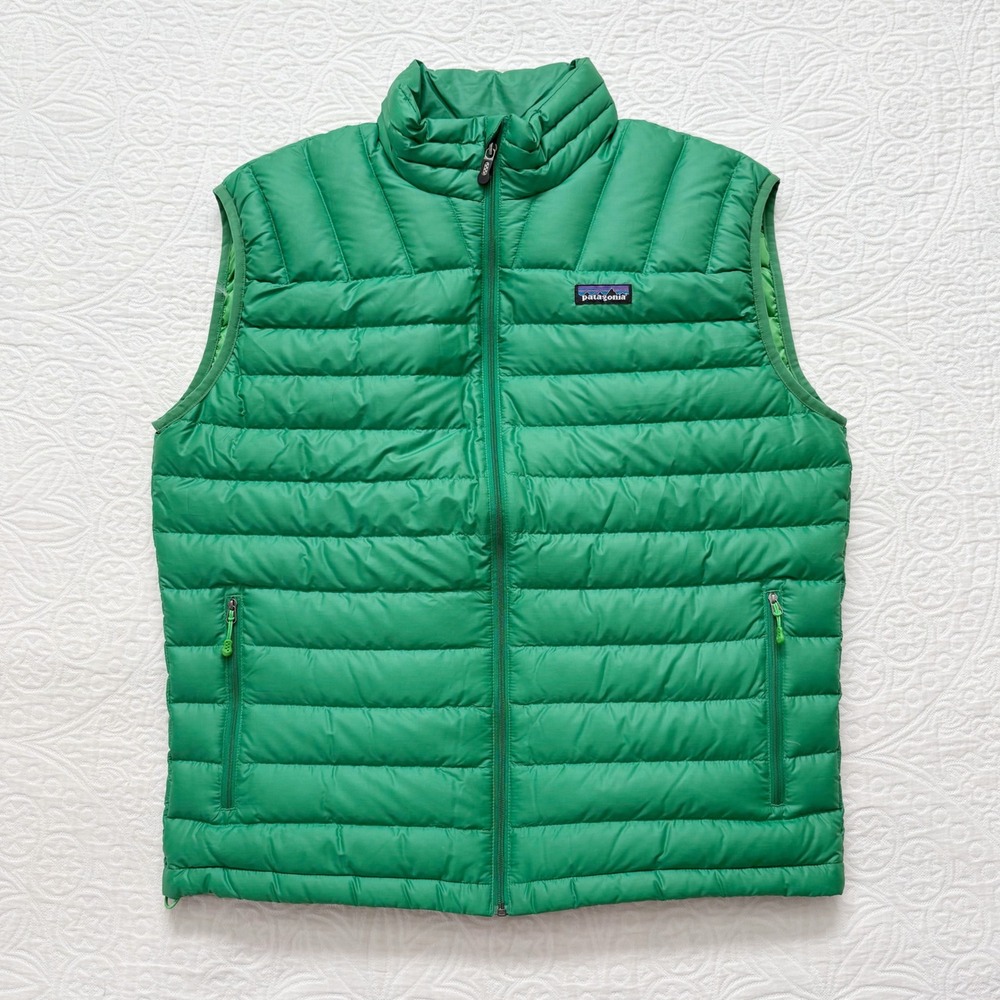 Vintage Patagonia Men's Down Sweater‎ Puffer Vest, Dill Green